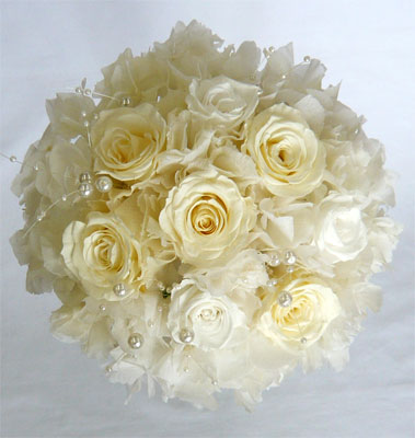 ウェディング ブーケ プリザーブドフラワー オレンジホワイト 結婚式