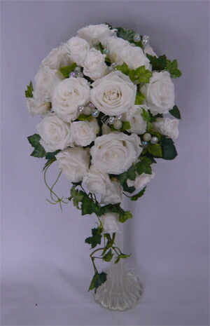 楽天市場】【ウエディングブーケ】白・淡グリーン プリザーブド