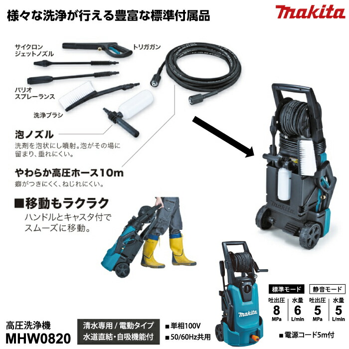 MHW0820 マキタ 高圧洗浄機 makita [MHW0820]：Joshin web 家電とPCの