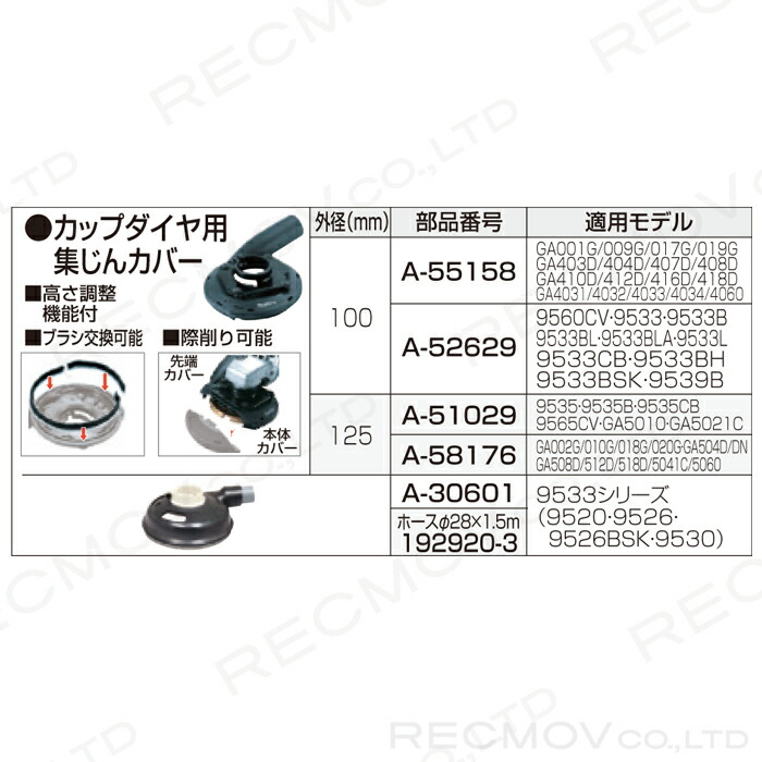 超歓迎 マキタ カップダイヤ用集じんカバー 100mm用 A-55158 makita qdtek.vn