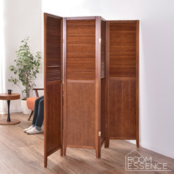 楽天市場 パーテーション 高さ160cm 4連 パーティション スクリーン 衝立 目隠し 間仕切り 対策 完成品 飲食店 オフィス 木製 天然木 パイン アジアン リゾート シンプル おしゃれ ブラウン テレワーク 在宅勤務 Op 510br Interior インテリオール