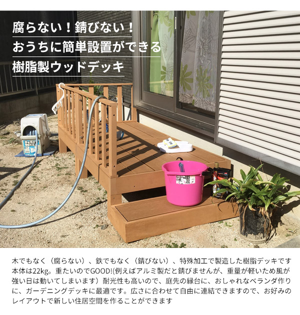 保存版 腐らない 錆びない 0 25坪の樹脂ウッドデッキ ウッドデッキ 縁台 ぬれ縁 人工木材 ステップ 踏み台 玄関台 ウッドパネル リフォーム バルコニー エクステリア 水洗いok フェンス 組み立て簡単 ウッドテラス Hp 900 最安値に挑戦 Www Sunbirdsacco Com