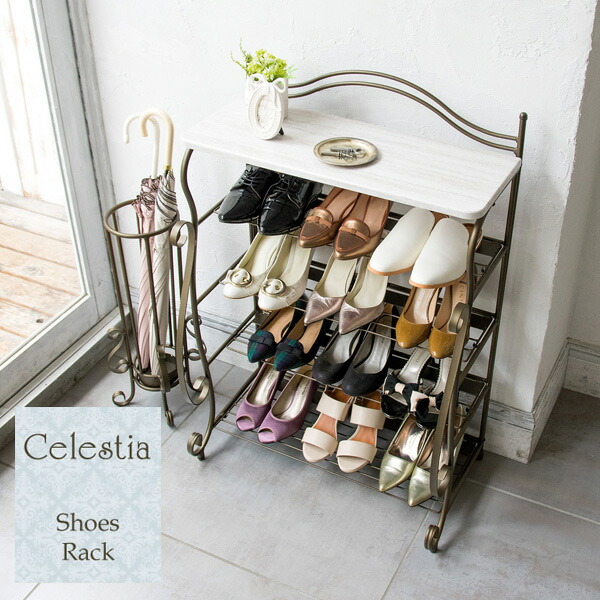 楽天市場 シューズラック ブーツラック 下駄箱 ラック 靴入れ 玄関収納 靴収納 収納 姫系 お姫様 お嬢様 かわいい 可愛い Sr 6 Interior インテリオール