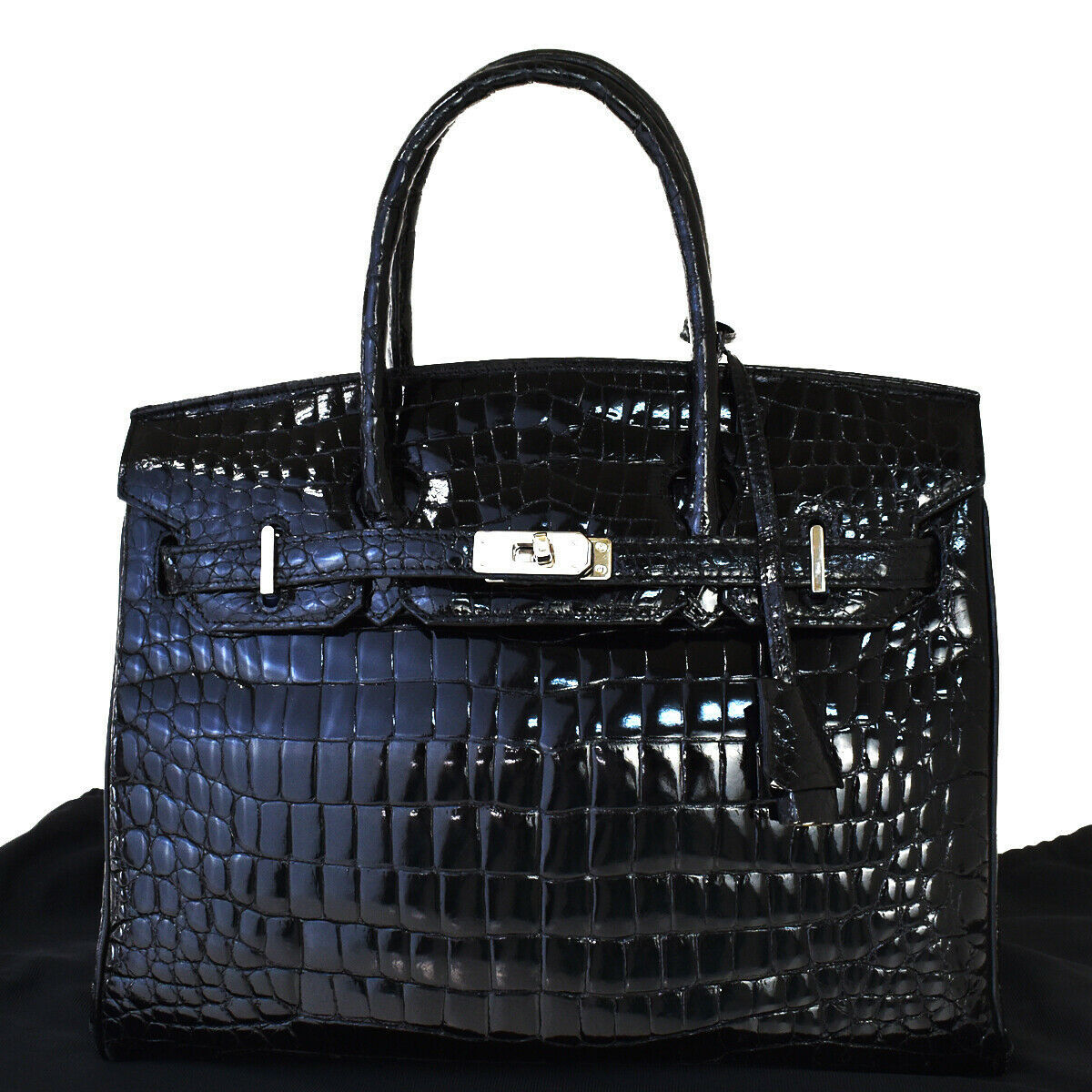 楽天市場】ハイクラス ハンドバッグ バーキン型 クロコ型押し