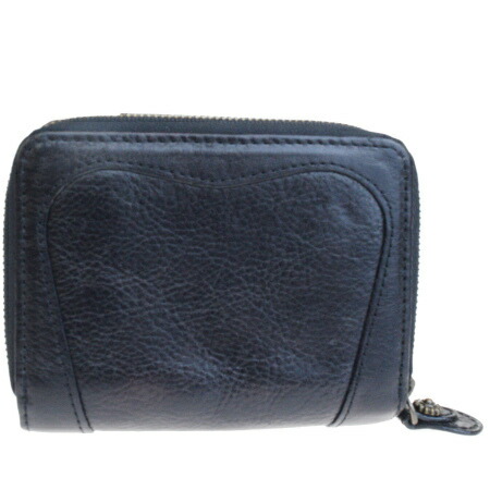 外面的美品dakota dakota局拉链对开钱包黑色皮革03hd703