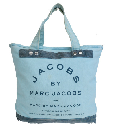 楽天市場 中古 マークバイマークジェイコブス Marc By Marc Jacobs トートバッグ ショルダー ハンド ライトブルー キャンバス スエード 06he155 ブーム