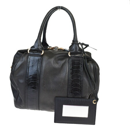 ハンドバッグ 中古 中美品 66mb3 ハンドミラー付き レザー クロコダイル ブラック ハンドバッグ Balenciaga バレンシアガ 税込 Naturebynature Co Zm
