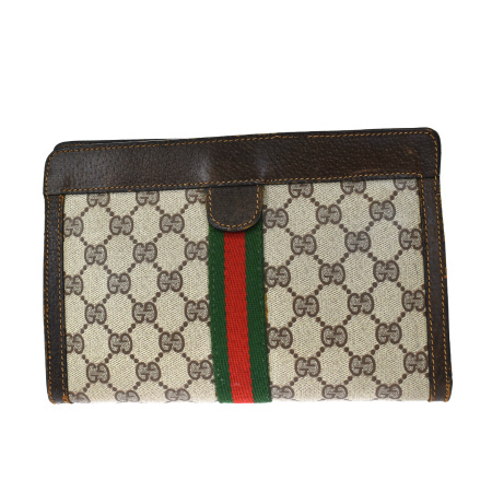 グッチ GUCCI シェリー GG柄 クラッチバッグ ポーチ レッド レザー