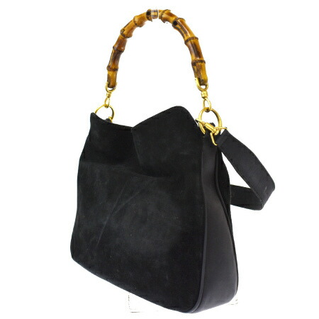 グッチ GUCCI バンブー ハンドバッグ ショルダー 2WAY ブラック ...