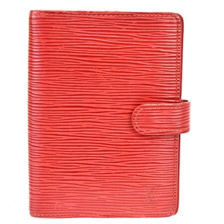 中美品 ルイヴィトン LOUIS VUITTON アジェンダ PM 手帳カバー エピ カスティリアンレッド レザー R20057 02MQ751