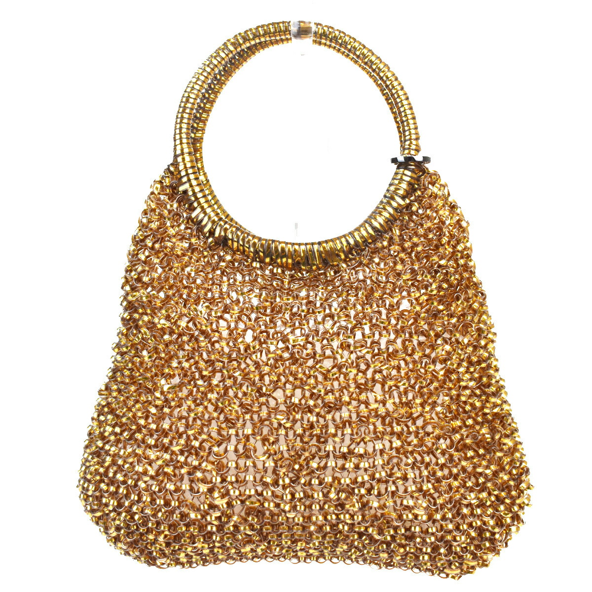 中古 アンテプリマ Anteprima ワイヤー ラインストーン Pvc ハンドバッグ ゴールド 01gc627 Painfreepainrelief Com