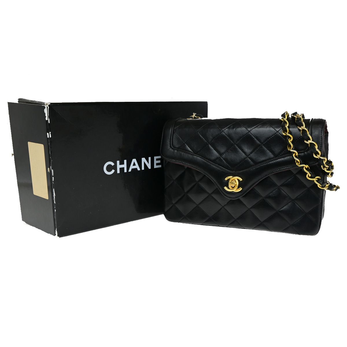 【中古】シャネル CHANEL CCロゴタイプ マトラッセ チェーン店 ショルダーバッグ なめし革 ゴールド金具 黒いこと フランス共和国 ヴィンテージ645RK074