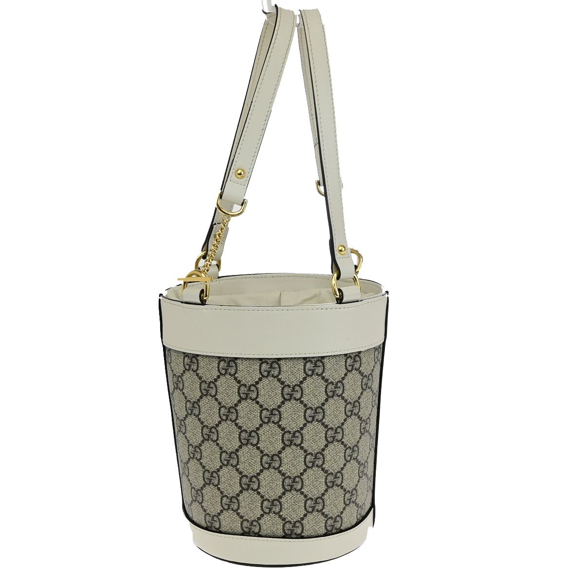 【中古】グッチ GUCCI ロゴタイプ 導管ビット GGお定まり 井戸釣瓶ハンドバック シュプリームレザー 赤銅色 白いこと イタリア製667RK132