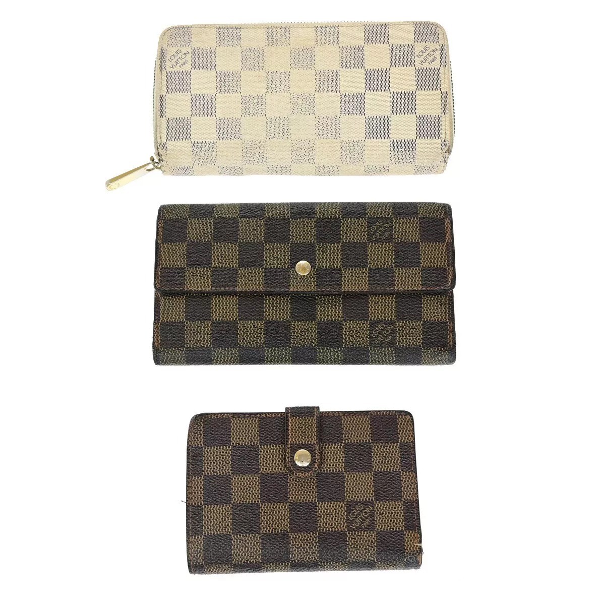 LOUIS VUITTON ルイヴィトン 長紙入れ LV  紙入れ ジッピーウォレット ダミエ 3点仕掛ける 38BS021