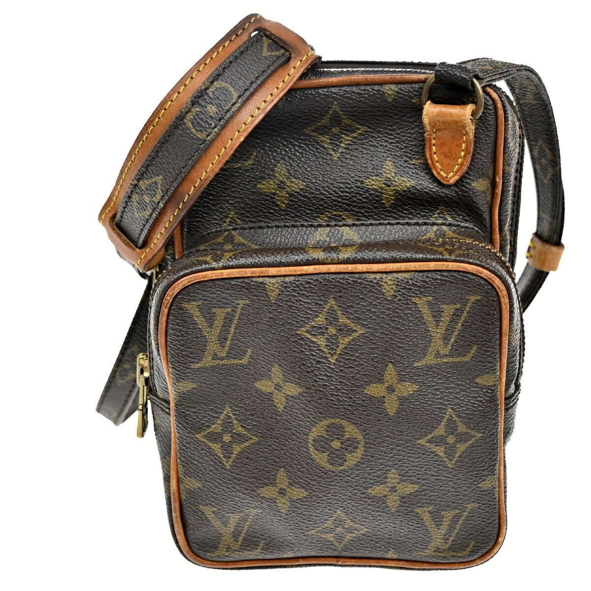 LOUIS VUITTON ルイヴィトン ミニ アマゾン ショルダーバッグ 赤銅色 モノグラム PVCなめし革 34KC120