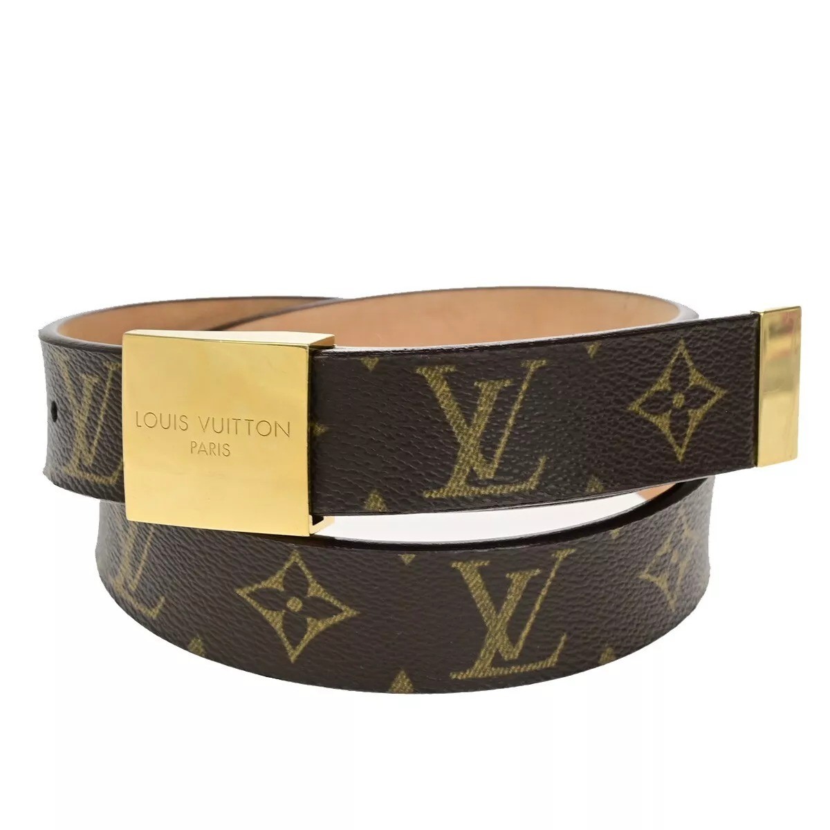 LOUIS VUITTON ルイ・ヴィトン 胴締め キャレ 三尺帯 赤銅色 モノグラム ゴールド 金具 M6800 33BS137