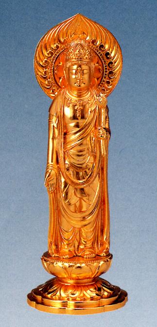 仏像　聖観音菩薩　高岡銅器純金メッキ仕上げ 仏像 聖観音菩薩 高岡銅器純金メッキ仕上げ