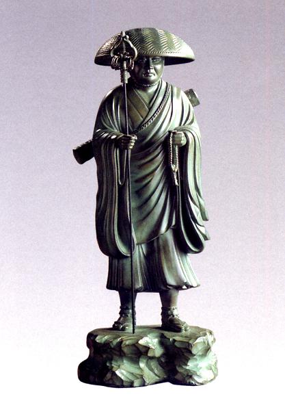 仏像■　弘法大師　青銅色　24■合金製　【高岡銅器】16u282-02