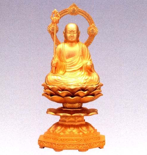 仏像■　地蔵菩薩座像　純金メッキ仕上　15■合金製　紙箱入【高岡銅器】