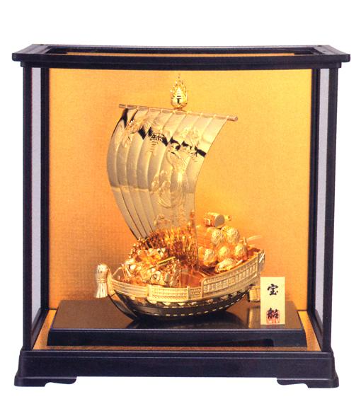 宝船 七福神　金メッキ　置物 台付き　和風 Amazon.co.jp: 開運 七福宝船 37cm（金メッキ/24金）＿置物