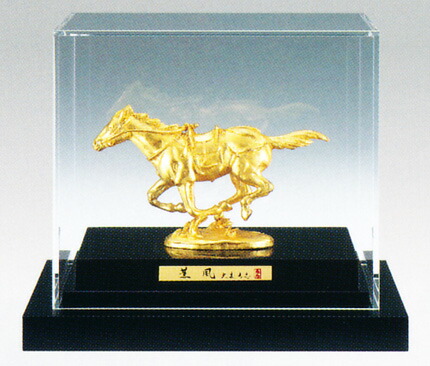楽天市場】干支置物 午年 馬 置物｜ 煌 本金箔 ｜大森孝志作 蝋型青