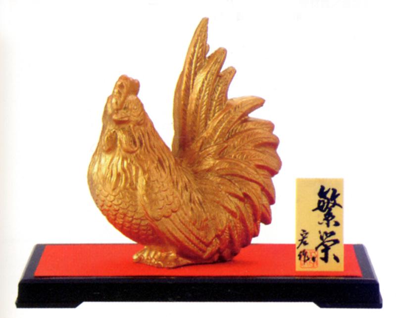 鶏　青銅製　置物　桐箱入り　銘入り　村田宏作　高岡伝統美術品　開運干支　鶏 鶏 青銅製 置物 桐箱入り 銘入り 村田宏作 高岡伝統美術品 開運