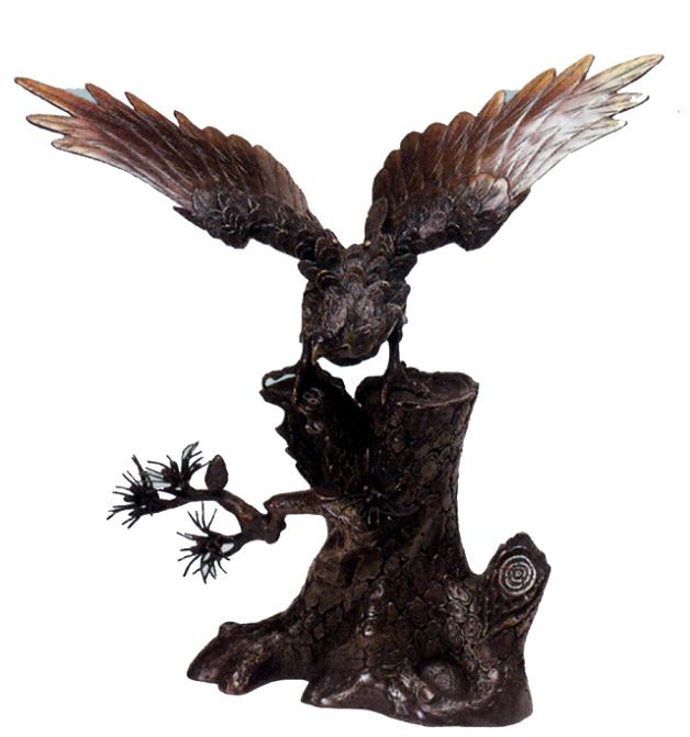 楽天市場】鷹の置物 岩鷹20号(鉄色) 高岡銅器 鷹の置物 送料無料