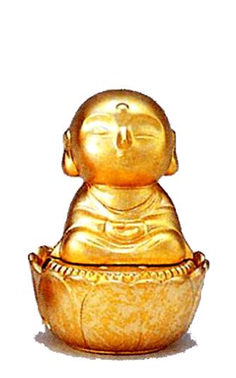 置物　香炉■　無心(六心）地蔵　無我　蓮台付　■合金製　紙箱入り【高岡銅器】
