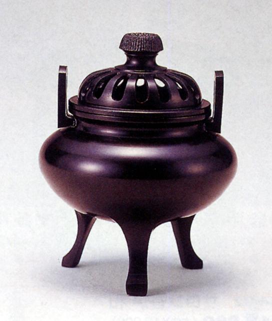 香炉・香立て■　香炉　利久型(大)　■青銅(ブロンズ)製　桐箱入り【高岡銅器】