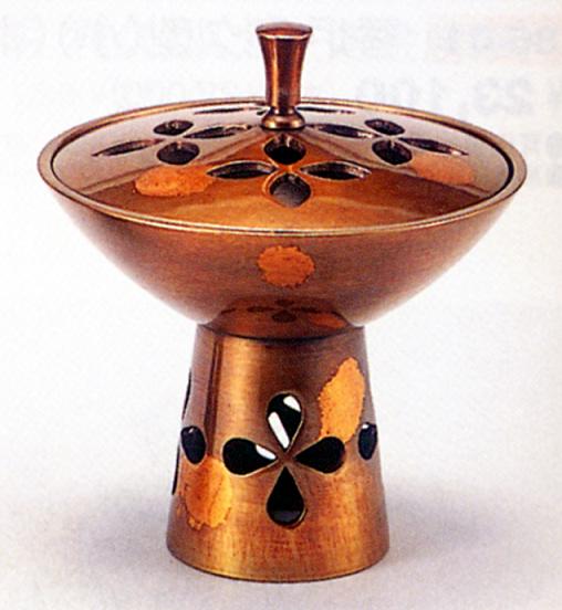 香炉・香立て■　香炉　陽華　山吹色　■青銅(ブロンズ)製　桐箱入り【高岡銅器】