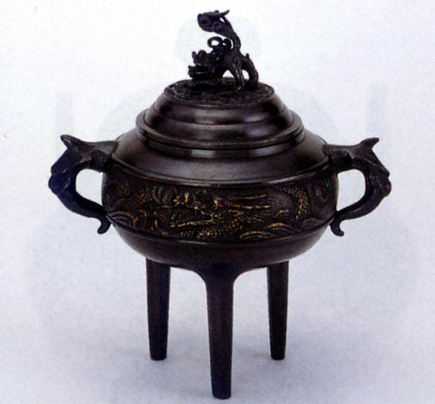 香炉・香立て■　香炉　龍丸(小々)　■青銅(ブロンズ)製　桐箱入り【高岡銅器】