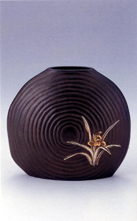 花器・花瓶■　蘭　■佐野宏采作　銅製　桐箱入り【高岡銅器】175d88-09｜仏具徳