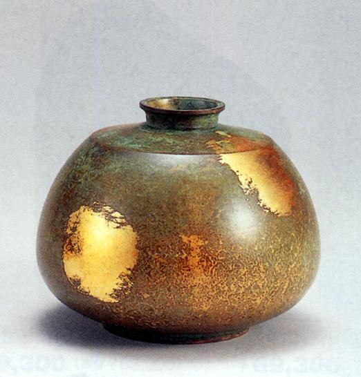 花器・花瓶□ 花瓶 7．5寸 金鶏型(2号) 海草色 □瑞峰作