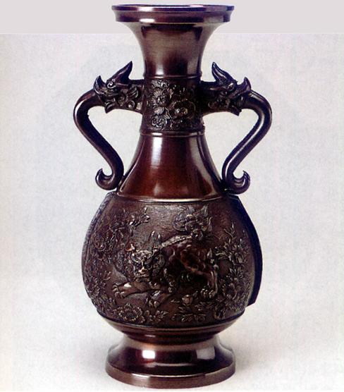 花器・花瓶■　達磨型(桐鳳凰)　■坂田七太郎作　青銅(ブロンズ)製 楽天市場】花器・花瓶□ 花器 達磨型(桐鳳凰) □坂田七太郎作