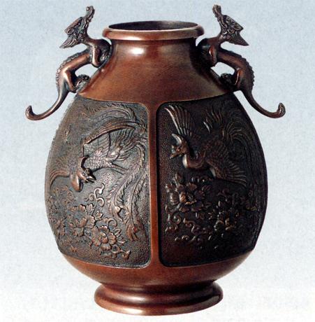 花器・花瓶■　達磨型(桐鳳凰)　■坂田七太郎作　青銅(ブロンズ)製 楽天市場】花器・花瓶□ 花器 達磨型(桐鳳凰) □坂田七太郎作
