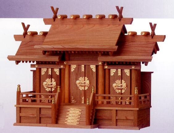 お宮 神棚 お寺さま■ 欅大屋根くい違い三社 小 ■特撰お寺さま【日本製】