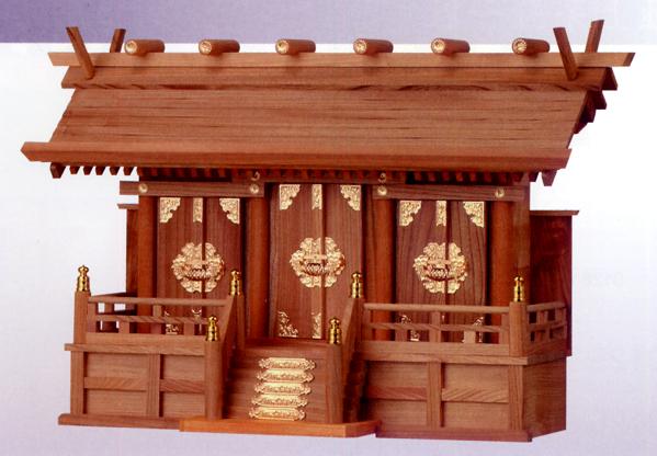 お宮 神棚 お寺さま■ 欅通し大屋根三社 中 ■特撰お寺さま【日本製】 神棚-日用品雑貨・文房具・手芸