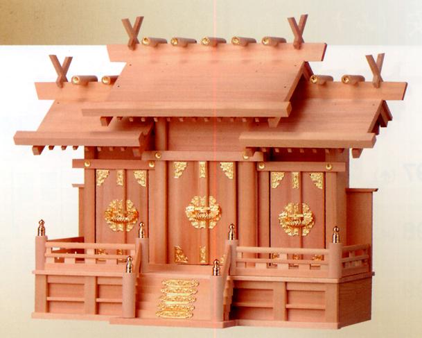 お宮 神棚 お寺さま■ 檜製 大屋根食い違い三社 小 ■檜製お寺さま【日本製】