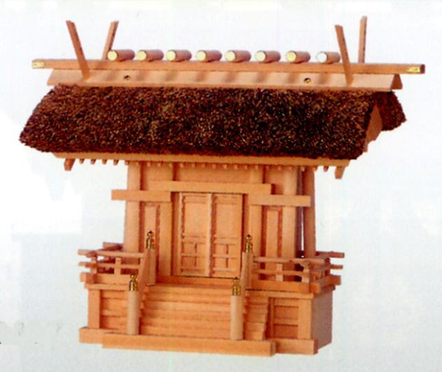 お宮　神棚　神殿■　極上茅葺一社　唐戸　■檜製【日本製】