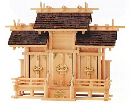 お宮 神棚 お寺さま■桧皮葺至上者三社宮 中■尾州檜【日本製】