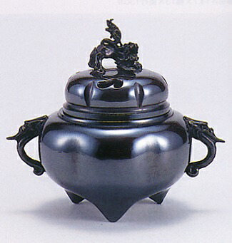 香炉・香立て■　香炉　六間木瓜　■青銅(ブロンズ)製　桐箱入り【高岡銅器】