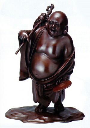 高村泰正 彫刻 布袋像 七福神 仏像 証付き 楽天市場】仏像 七福神□ 布袋 □高村泰正作 証付□銅製 【高岡