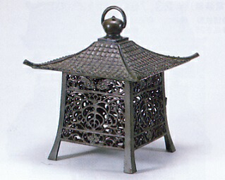 庭園置物■　吊燈籠　四角　大　■青銅（ブロンズ）製【高岡銅器】