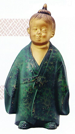 環水作　無我童子 銅像 青緑色 台座付き 環水作 無我童子 銅像 青緑色 台座付き 2025年最新】無我