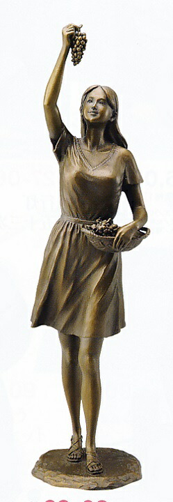 高岡銅器 ブロンズ像「街角」高さ33cm 美人像 女性 犬 洋風置物 M879 楽天市場】＊ 彫刻 仙里篤成 「ぶどうを摘む少女」 ブロンズ像 銅製