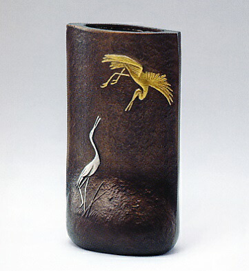 楽天市場】花器・花瓶□ 花器 幸運の壺 □木札・トチ板付□青銅