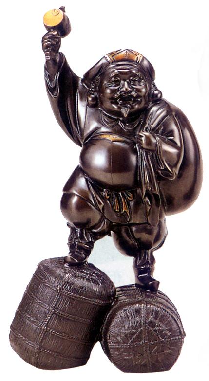仏像　七福神■　尺２寸　大黒天　■昇作■青銅（ブロンズ）製　【高岡銅器】