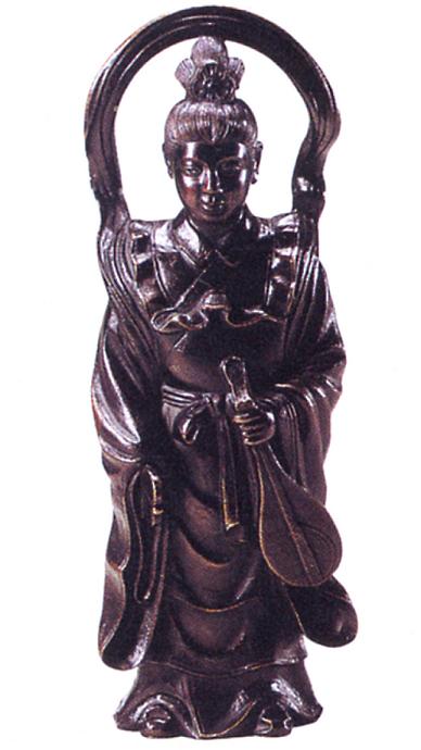 仏像　七福神■　弁財天　■高村泰正作　証付■銅製　【高岡銅器】