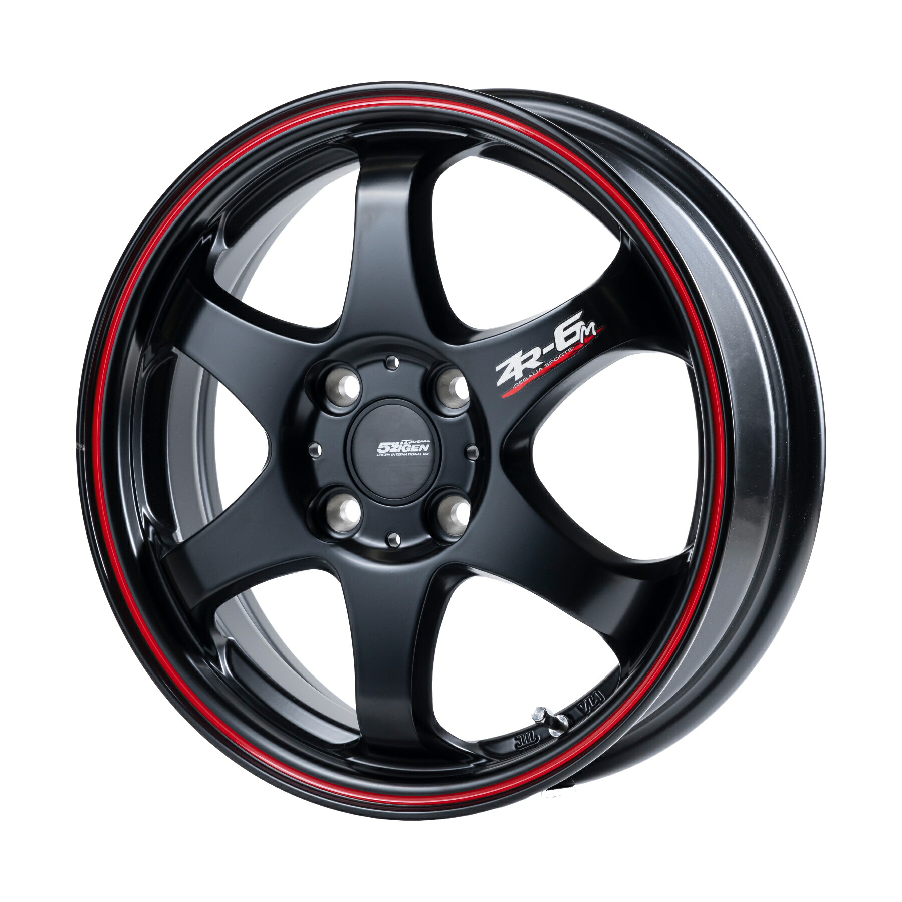 5ZIGEN ホイール ZR-6M REGALIA SPORTS 14インチ X 4.5J 4H/100 +45 マットブラックレッドライン [４本セット]｜ブートスポット
