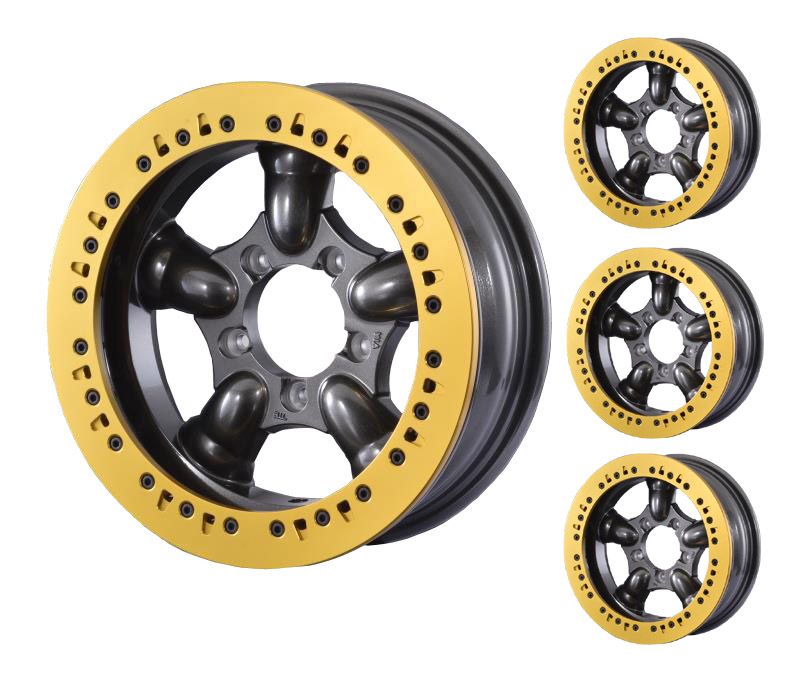 モーターファーム J-COMPETITION 16x6.0J 5H/139.7　-28 ガンメタリック／ゴールトリング (４本セット) 87,435円